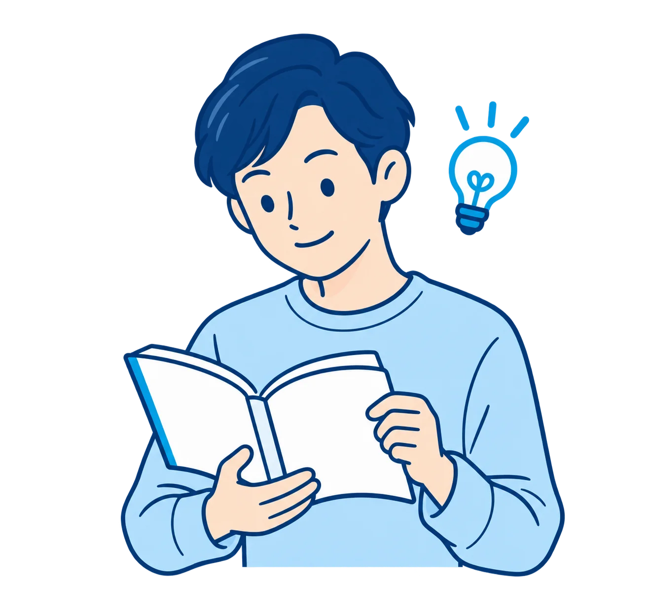 教材を読む人のイラスト